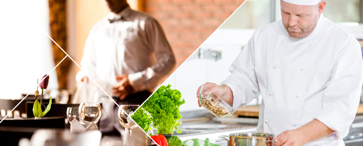 Imagem de uma profissional da área cozinhando Imagem de uma profissional da área cozinhando