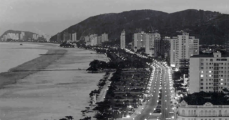 Foto antiga da orla santista Foto antiga da orla santista