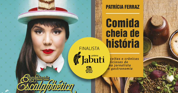 Selo amarelo de finalista do Prêmio Jabuti com montagem da capa dos dois livros indicados da Editora Senac Selo amarelo de finalista do Prêmio Jabuti com montagem da capa dos dois livros indicados da Editora Senac