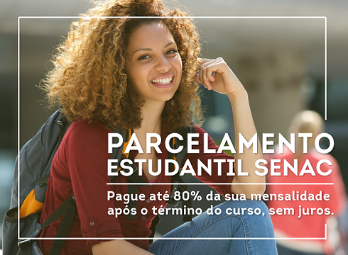 Estudo no Centro Universitário Senac e financie 80% do valor para pagar depois da conclusão do curso, sem juros.
