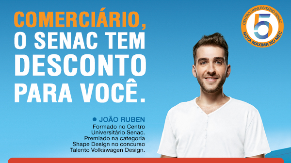 Comerciário, o Senac tem desconto para você.